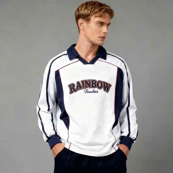 Custom Color Block Polo Sweatshirt | VW-D3A21E - Style D3A21E - product detail view 4