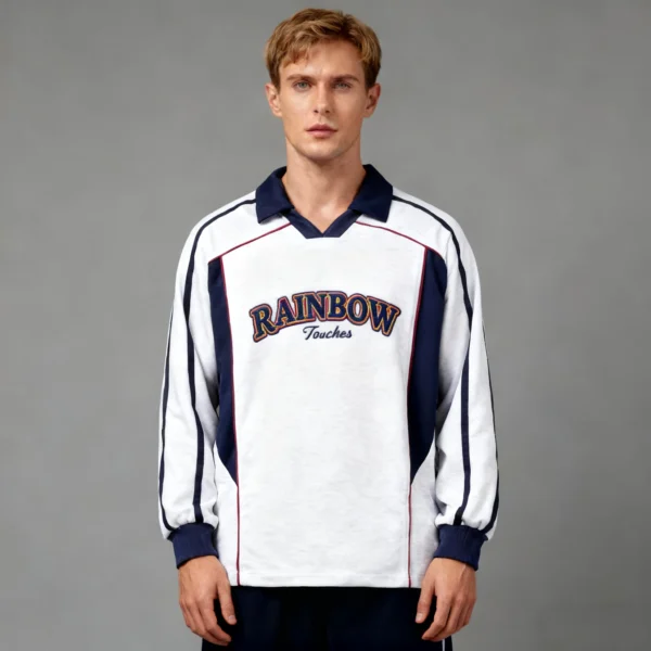 Custom Color Block Polo Sweatshirt | VW-D3A21E - Style D3A21E - product detail view 5