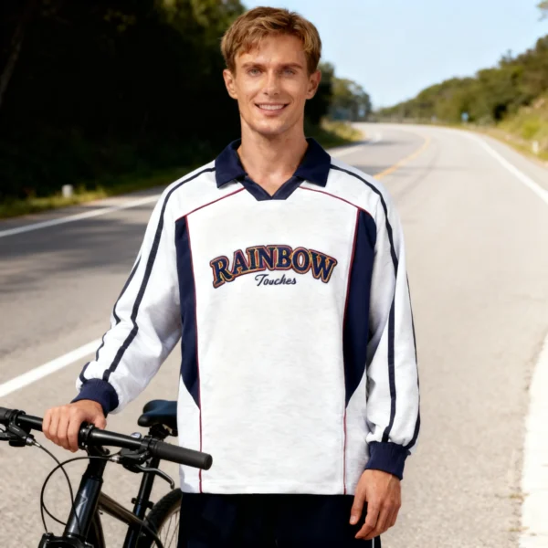 Custom Color Block Polo Sweatshirt | VW-D3A21E - Style D3A21E - product detail view 7