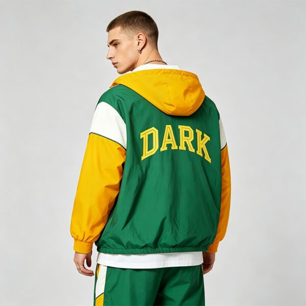 Custom Color-Block Quarter-Zip Hooded Windbreaker - Style 062555 - product detail view 8
