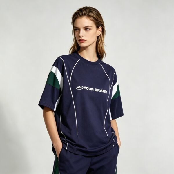 Custom Color-Block Soccer Jersey T-Shirt - VW-9CAE29 - Style 9CAE29 - product detail view 4