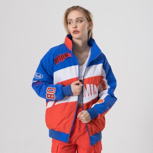 Custom Color-Block Stand Collar Jacket - Style C488CD Custom Color-Block Stand Collar Jacket - Style C488CD