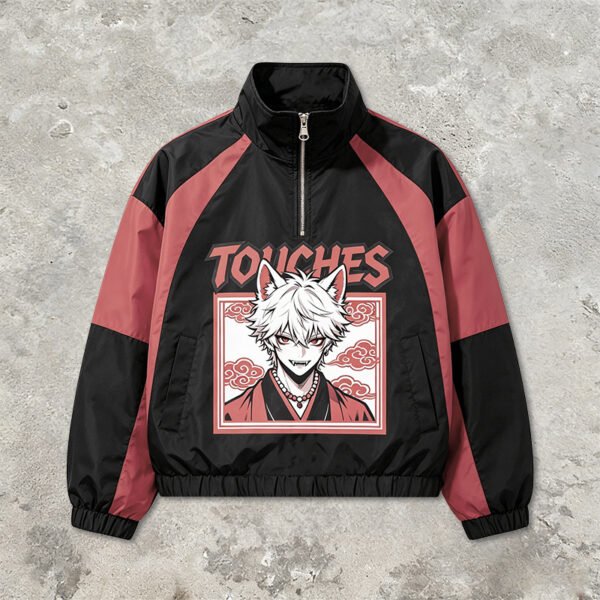 Custom Color Block Half-Zip Windbreaker Jacket - Style 793EA6 - product detail view 11 Custom Color Block Half-Zip Windbreaker Jacket - Style 793EA6 - product detail view 11