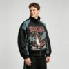 Custom Color Block Graphic Windbreaker Jacket - Style C4DC52 - product detail view 3 Custom Color Block Graphic Windbreaker Jacket - Style C4DC52 - product detail view 3