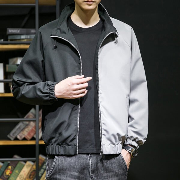 Custom Two-Tone Zip Hooded Cardigan Jacket - Style 1F7175 - product detail view 2