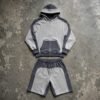 Custom Color-Blocked Zip Hoodie and Shorts Set - Style 73F4C9 - product detail view 4