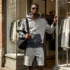 Custom Color-Blocked Zip Hoodie and Shorts Set - Style 73F4C9 - product detail view 5