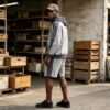 Custom Color-Blocked Zip Hoodie and Shorts Set - Style 73F4C9 - product detail view 6