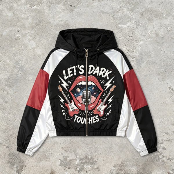 Custom Color-Blocked Graphic Hooded Jacket - Style CE6F8A - product detail view 10 Custom Color-Blocked Graphic Hooded Jacket - Style CE6F8A - product detail view 10
