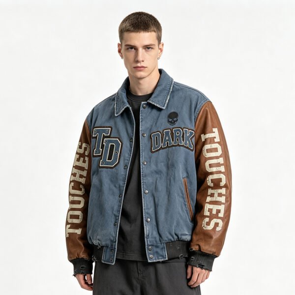 Custom Color-Blocked Varsity Jacket AA65EE - Style AA65EE Custom Color-Blocked Varsity Jacket AA65EE - Style AA65EE
