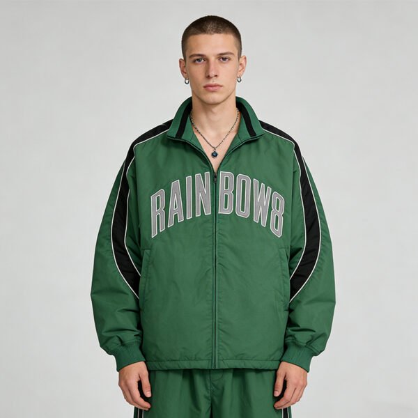 Custom Men's Color-Blocked Zip Track Jacket | - Style 672B52 - product detail view 5 Custom Men's Color-Blocked Zip Track Jacket | - Style 672B52 - product detail view 5