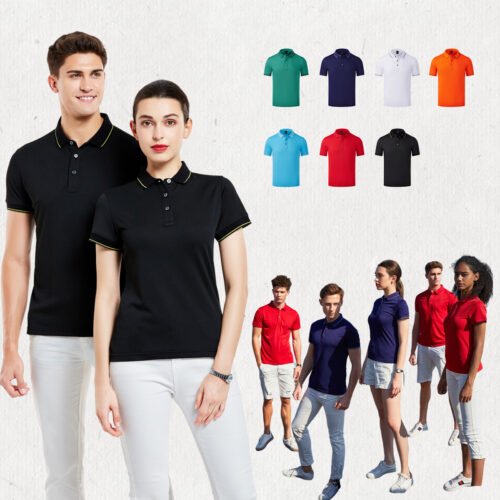 Unisex quick-dry polo shirts in multiple colors
