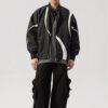 Custom Colorblocked Satin-Effect Moto Bomber Jacket - Style 19E6E6 - product detail view 7 Custom Colorblocked Satin-Effect Moto Bomber Jacket - Style 19E6E6 - product detail view 7
