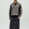 Custom Colorblocked Short Moto Jacket - Style E44B9A - product detail view 8