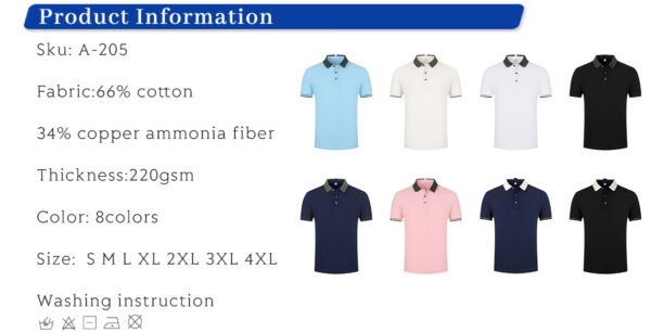 Custom Contrast Collar Slim-Fit Polo Shirt - A205 - Style 41D0D9 - product detail view 5 Custom Contrast Collar Slim-Fit Polo Shirt - A205 - Style 41D0D9 - product detail view 5