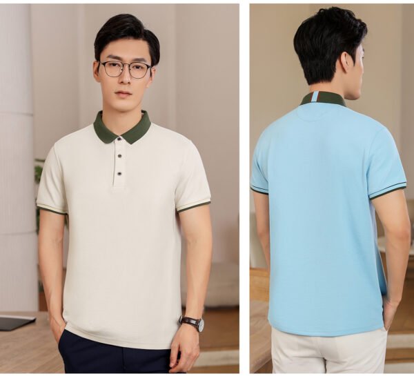 Custom Contrast Collar Slim-Fit Polo Shirt - A205 - Style 41D0D9 - product detail view 15 Custom Contrast Collar Slim-Fit Polo Shirt - A205 - Style 41D0D9 - product detail view 15