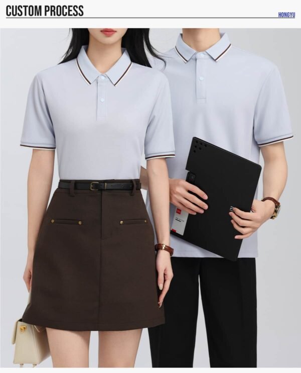 Custom Mirrored Contrast-Collar Polo Shirt S8903 - Style 62A5DE - product detail view 10 Custom Mirrored Contrast-Collar Polo Shirt S8903 - Style 62A5DE - product detail view 10