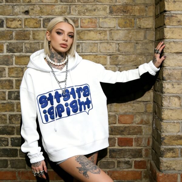 Custom Contrast Foam Print Pullover Hoodie | - Style 5CE305 - product detail view 3 Custom Contrast Foam Print Pullover Hoodie | - Style 5CE305 - product detail view 3