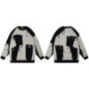 Custom Contrast-Panel Intarsia Crewneck Sweater - Style 149F9A - product detail view 6 Custom Contrast-Panel Intarsia Crewneck Sweater - Style 149F9A - product detail view 6