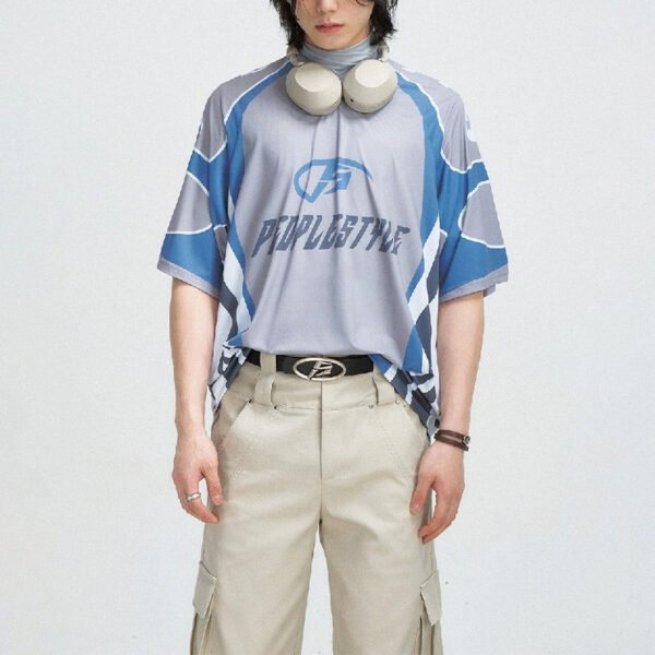 Custom Contrast Panel V-Neck Jersey | - Style 14E7DE - product detail view 3 Custom Contrast Panel V-Neck Jersey | - Style 14E7DE - product detail view 3