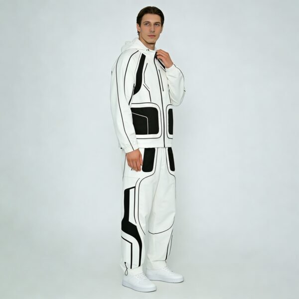 Custom Contrast-Piped Hooded Tracksuit Set - Style BFD04F - product detail view 6