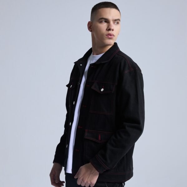 Custom Contrast-Seam Denim Jacket | VWC-DJ02 - Style BA1D6F - product detail view 2