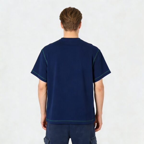 Custom Contrast Panel Embroidered Puff Print T-Shirt - Style FE5AF7 - product detail view 5 Custom Contrast Panel Embroidered Puff Print T-Shirt - Style FE5AF7 - product detail view 5