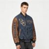 Custom Contrast Sleeve Varsity Bomber Jacket | VW-JK-C9F9 - Style C9F9E6 - product detail view 2 Custom Contrast Sleeve Varsity Bomber Jacket | VW-JK-C9F9 - Style C9F9E6 - product detail view 2