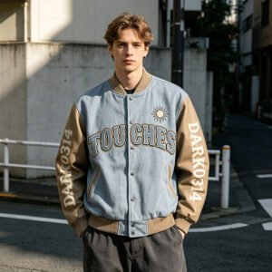 Custom Contrast-Sleeve Varsity Jacket - Style 7C6E08