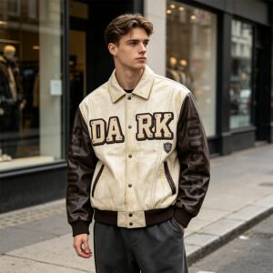 Custom Contrast-Sleeve Varsity Jacket 707-12 - Style 692AC5