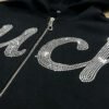 Custom Contrast-Thread Rhinestone Zip Hoodie - Style 632E46 - product detail view 3 Custom Contrast-Thread Rhinestone Zip Hoodie - Style 632E46 - product detail view 3