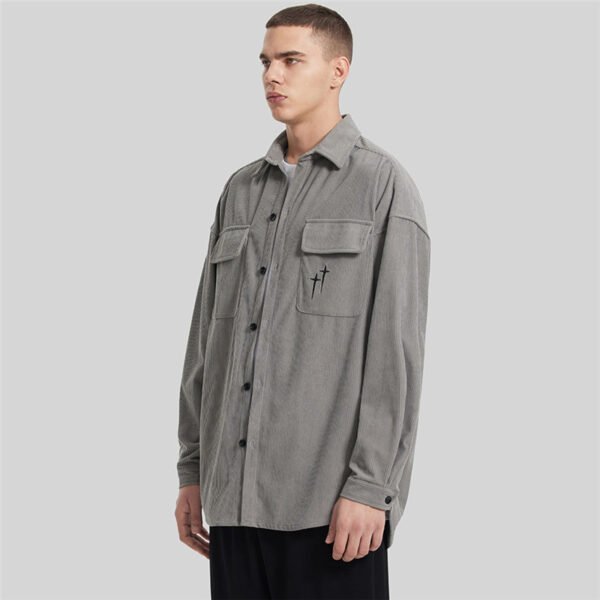 Custom Men's Loose-Wale Overshirt - Style B388C1 - product detail view 2 Custom Men's Loose-Wale Overshirt - Style B388C1 - product detail view 2