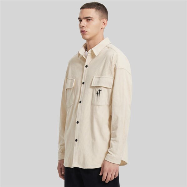 Custom Men's Loose-Wale Overshirt - Style B388C1 - product detail view 3 Custom Men's Loose-Wale Overshirt - Style B388C1 - product detail view 3