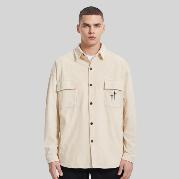 Custom Men's Loose-Wale Overshirt - Style B388C1 - product detail view 4 Custom Men's Loose-Wale Overshirt - Style B388C1 - product detail view 4