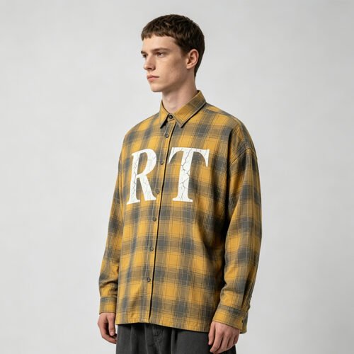 Custom Cracked-Print Plaid Long-Sleeve Shirt | VW-8611039 - Style 862EF7 Custom Cracked-Print Plaid Long-Sleeve Shirt | VW-8611039 - Style 862EF7