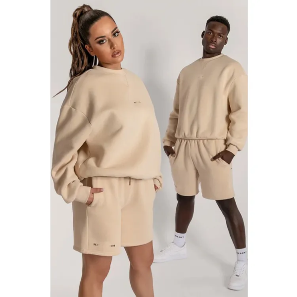 Custom Cream Crewneck Streetwear Sweatshirt - Style C63FAE - product detail view 4 Custom Cream Crewneck Streetwear Sweatshirt - Style C63FAE - product detail view 4