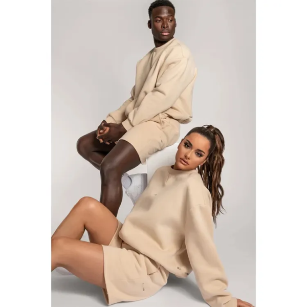 Custom Cream Crewneck Streetwear Sweatshirt - Style C63FAE - product detail view 6 Custom Cream Crewneck Streetwear Sweatshirt - Style C63FAE - product detail view 6