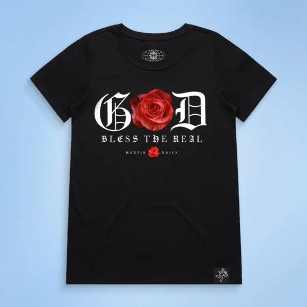 Custom Rose Graphic Crew Neck T-Shirt - Style 93D22B Custom Rose Graphic Crew Neck T-Shirt - Style 93D22B