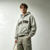 Custom Cropped Boxy Applique Zip Hoodie | VW-H001 - Style 0BDA86 - product detail view 4