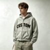 Custom Cropped Boxy Applique Zip Hoodie | VW-H001 - Style 0BDA86 - product detail view 5