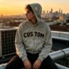 Custom Cropped Boxy Applique Zip Hoodie | VW-H001 - Style 0BDA86 - product detail view 9