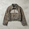 Custom Zebra Stripe Cropped Canvas Jacket - Style 2C91BD - product detail view 3 Custom Zebra Stripe Cropped Canvas Jacket - Style 2C91BD - product detail view 3