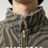 Custom Zebra Stripe Cropped Canvas Jacket - Style 2C91BD - product detail view 9 Custom Zebra Stripe Cropped Canvas Jacket - Style 2C91BD - product detail view 9