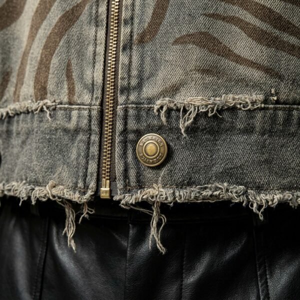Custom Zebra Stripe Cropped Canvas Jacket - Style 2C91BD - product detail view 10 Custom Zebra Stripe Cropped Canvas Jacket - Style 2C91BD - product detail view 10