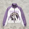 Custom Cropped Color-Block Graphic Windbreaker - Style C7BEA6