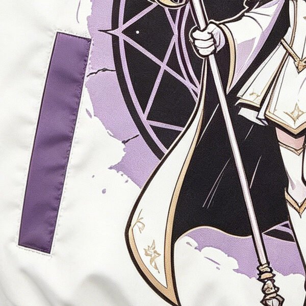 Custom Cropped Color-Block Graphic Windbreaker - Style C7BEA6 - product detail view 5