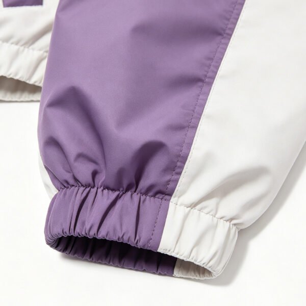 Custom Cropped Color-Block Graphic Windbreaker - Style C7BEA6 - product detail view 6