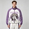 Custom Cropped Color-Block Graphic Windbreaker - Style C7BEA6 - product detail view 7