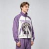 Custom Cropped Color-Block Graphic Windbreaker - Style C7BEA6 - product detail view 8