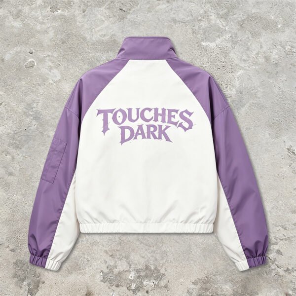 Custom Cropped Color-Block Graphic Windbreaker - Style C7BEA6 - product detail view 11